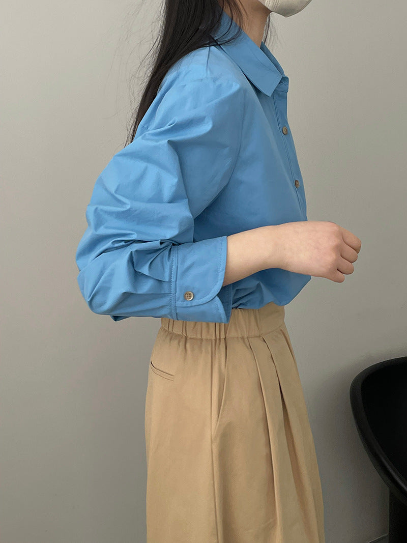 【cim2362】實拍韓國水洗棉娃娃領襯衫240115
