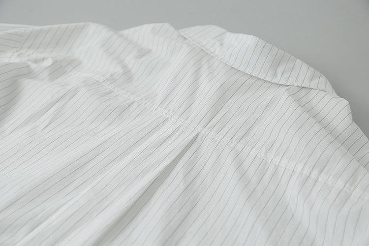 【LD003】實拍中性棉100氣質寬鬆條紋襯衫251103