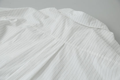 【LD003】實拍中性棉100氣質寬鬆條紋襯衫251103