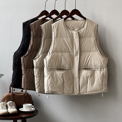 【Y80882】 實拍保暖白鴨絨50%羽絨背心251023