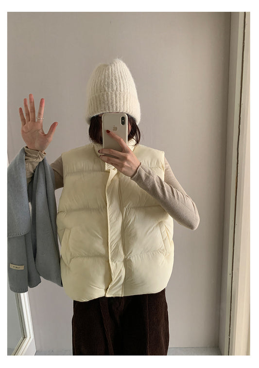 【H5474】實拍秋冬簡約立領保暖棉服背心251109