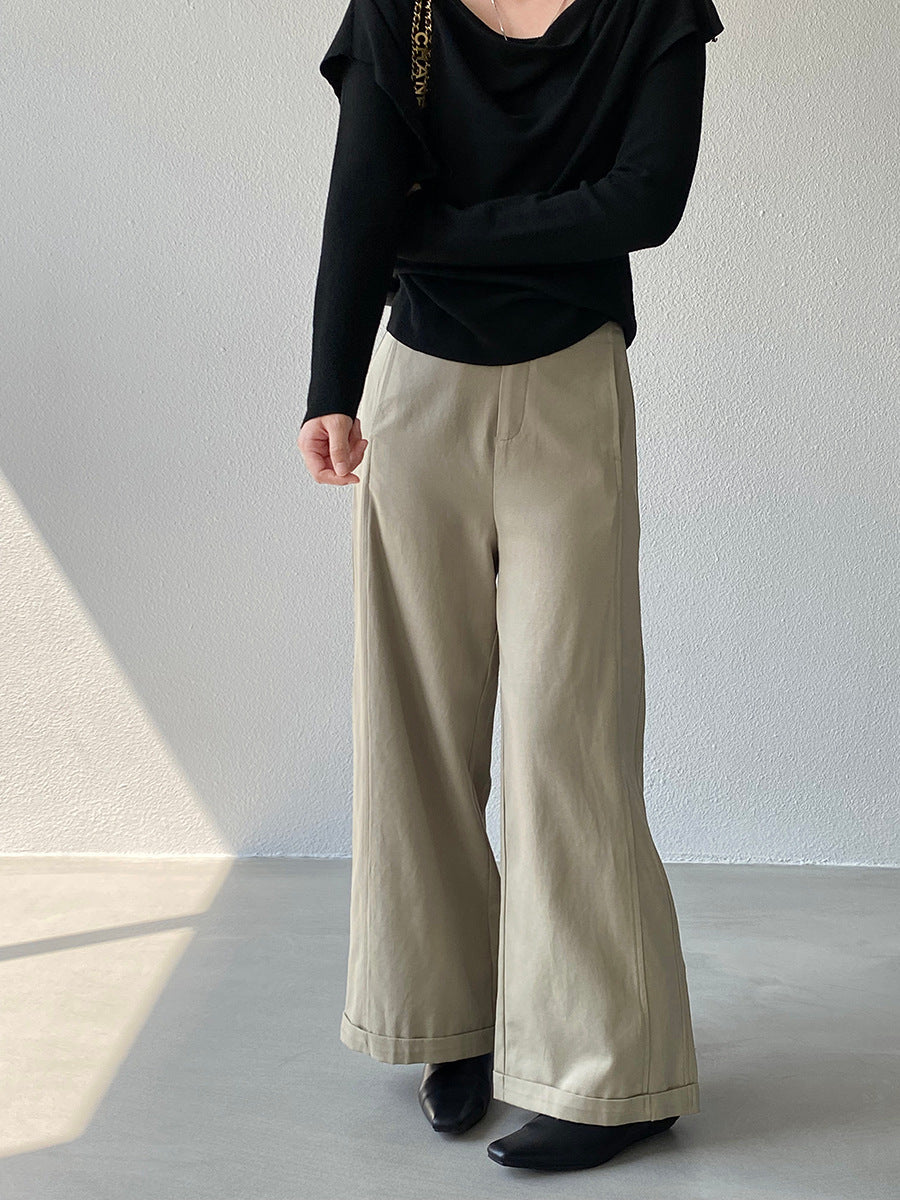 【cim1678】實拍法式高級優雅感顯瘦天絲棉直筒褲251030