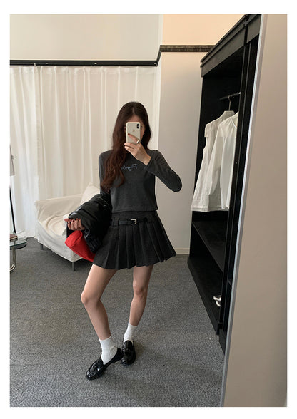 【H5482】實拍磨毛舒適質感刺繡長袖T恤251109