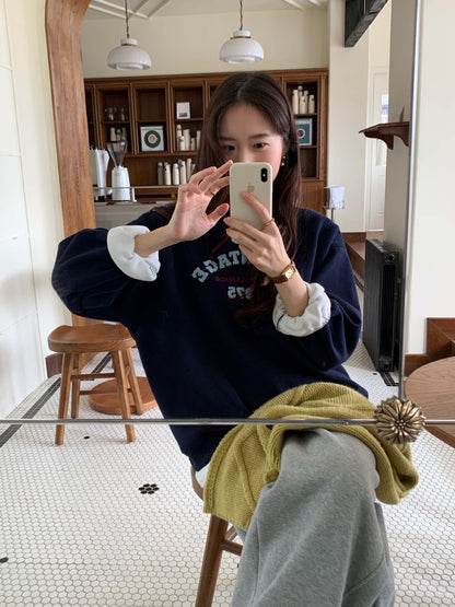 【H5507】實拍假兩件毛巾絨大版加厚衛衣251118