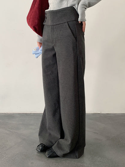 【LD11048】實拍S~XL秋冬毛呢厚款高腰直筒褲251202