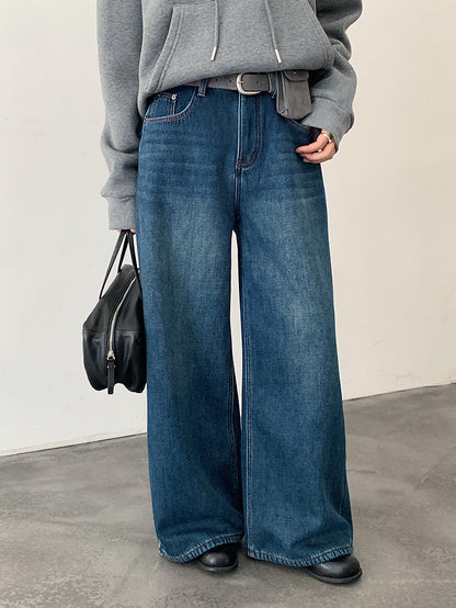 【LD11049】實拍S~XL美式加絨加厚高腰牛仔褲＋皮帶腰包251202