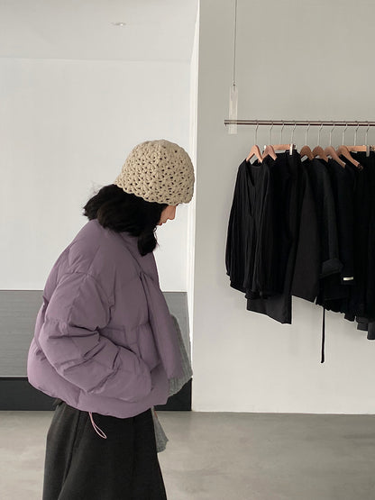 【cimz6385】實拍氣質芋色保暖白鴨絨外套＋圍脖（白鴨絨90)251120