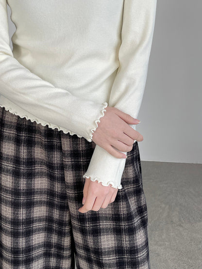 【cimYL223】實拍氣質安迪絨木耳邊針織衫251201