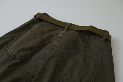 【LD11340】Y2K辣妹必備S~XL！軍綠色休閒工裝褲/登山褲/降落傘褲/直筒寬褲260615
