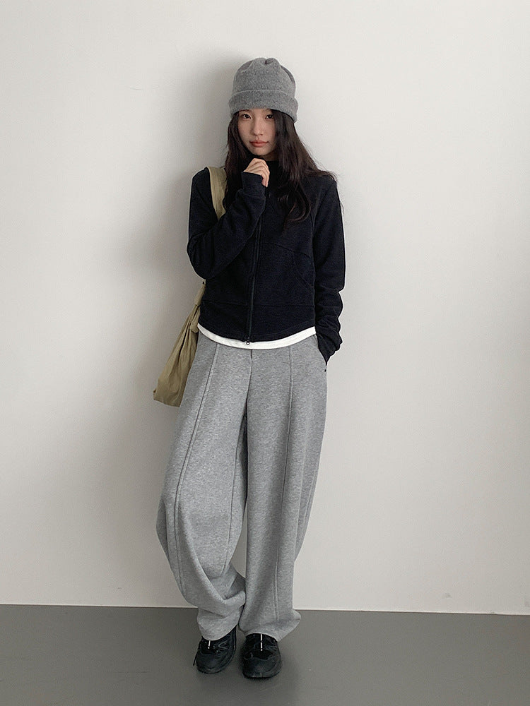 【LD3293】實拍立領雙頭拉鍊衞衣外套251103