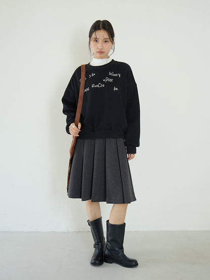 【LD3270】 實拍精品刺繡珠寬鬆厚款長袖衛衣（加絨）251020