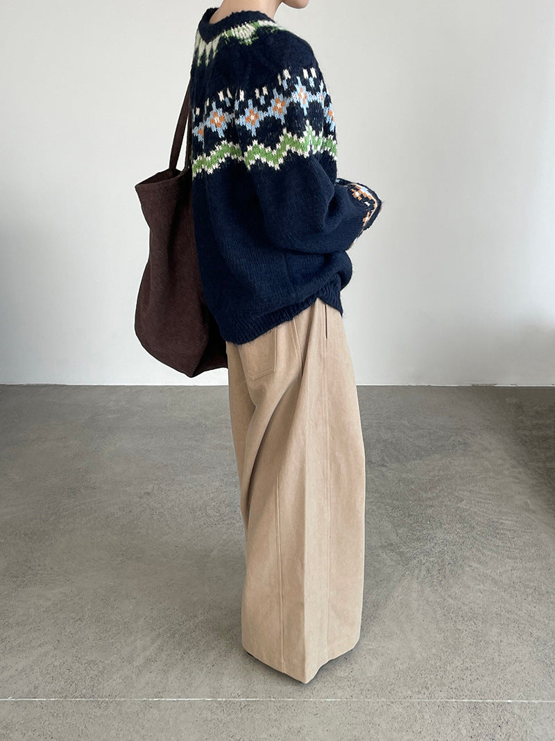 【cimMB850】實拍冬季必備复古費爾島提花針織毛衣251114