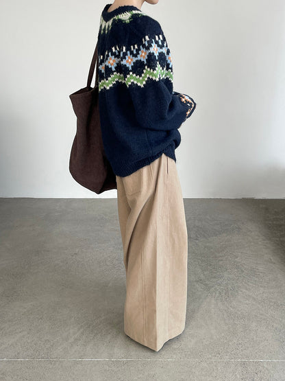 【cimMB850】實拍冬季必備复古費爾島提花針織毛衣251114