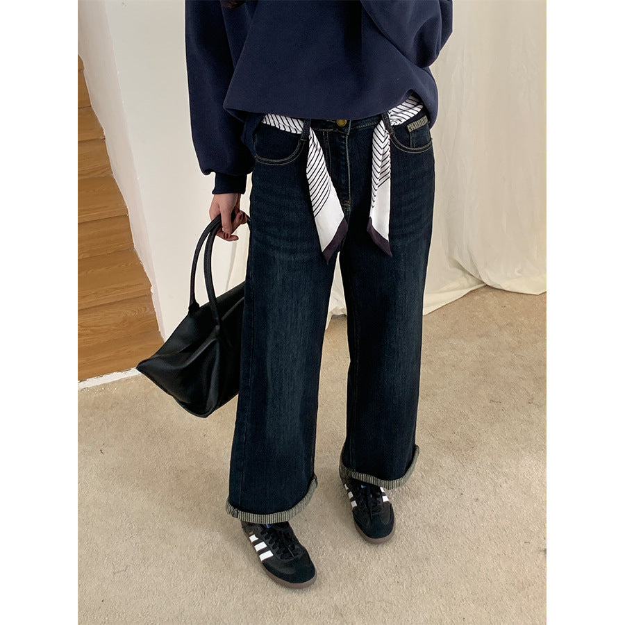 【H5483】實拍S~XL復古加厚水洗直筒牛仔褲251109