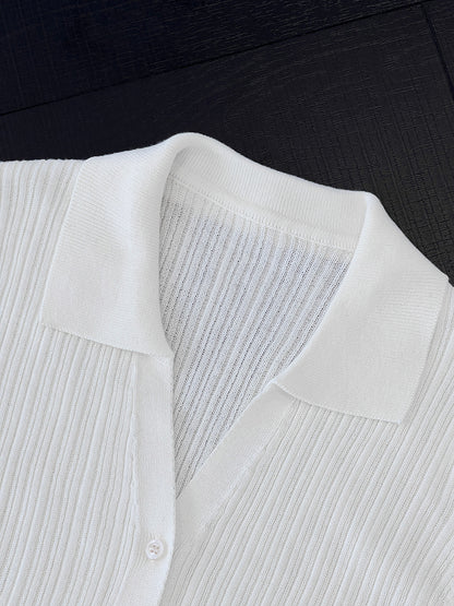 【cim6901】實拍慵懶紙片人polo領針織衫251030