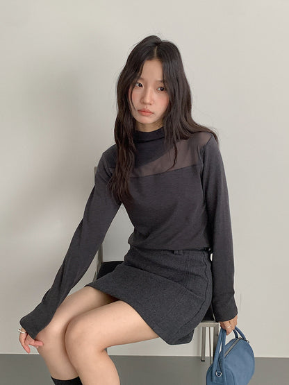 【LD11032】實拍S~XL羊毛絨超瘦高腰A字裙羊毛10%(內有安全褲+皮帶）251124