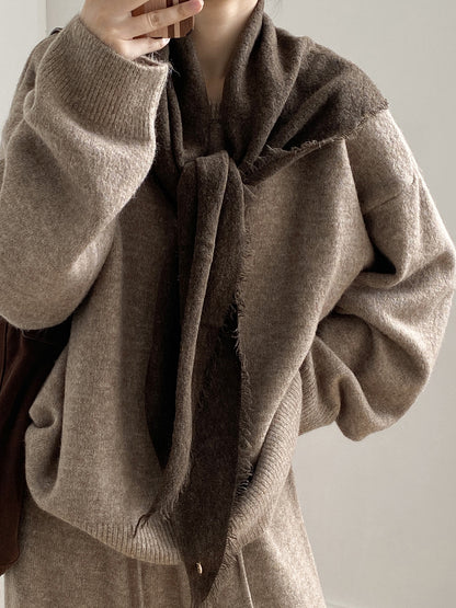 【YP1015】 實拍寬鬆針織毛衣＋休閒針織長褲 套裝251023