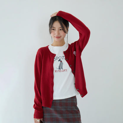 【LD3196】實拍刺繡小花長袖針織小外套250929