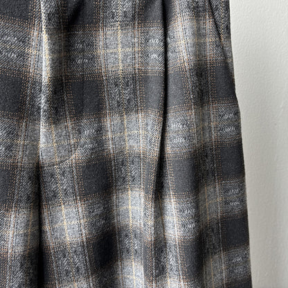 【YG8095】實拍日系復古呢料格紋直筒七分闊腿褲251016