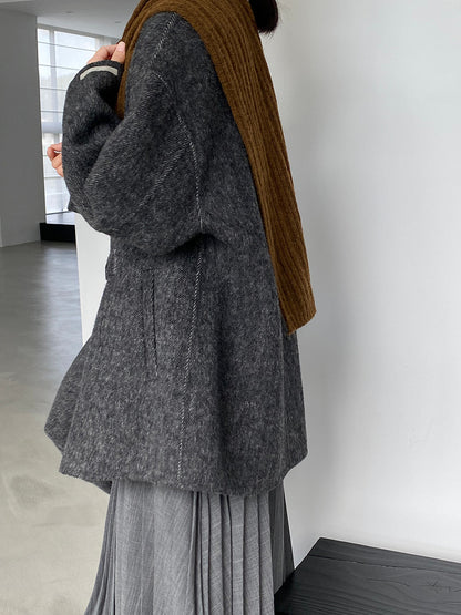 【cim2517】實拍蘇黎世冬日立領雙面呢毛呢外套大衣(100羊毛)251030