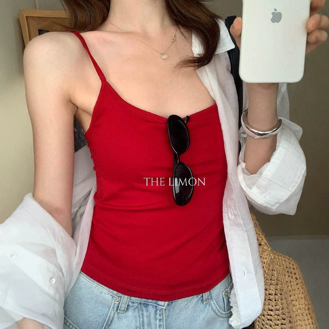 【LTM1812】夏日涼感降溫🧊日常通勤百搭冰感一體杯美背細肩帶背心260610