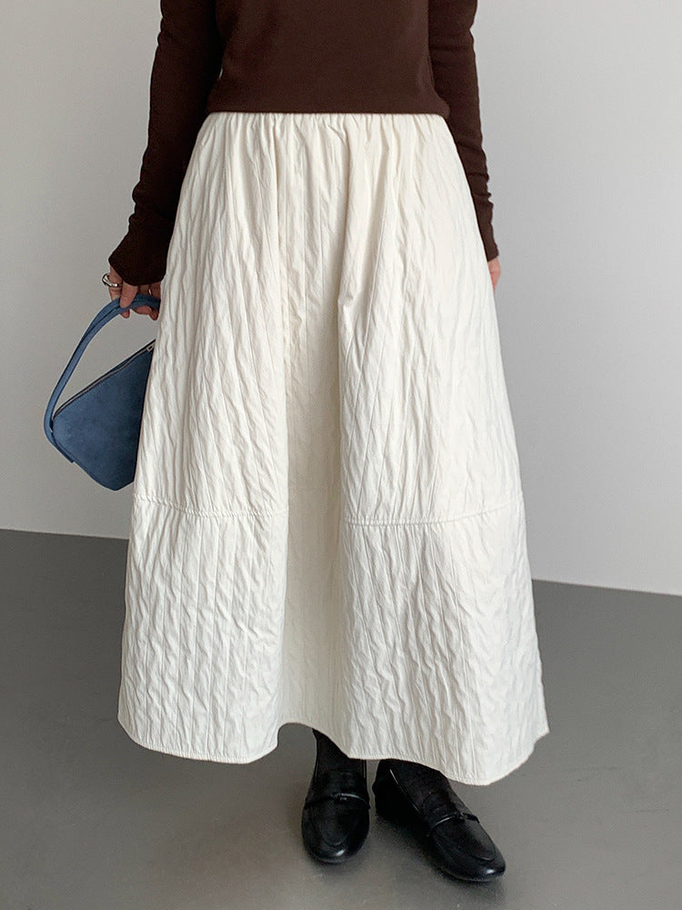 【LD11017】實拍日系加厚棉感保暖高腰花苞裙（左右有口袋）251110