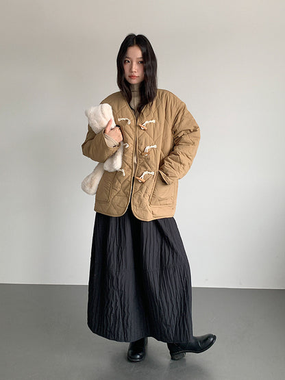 【LD11017】實拍日系加厚棉感保暖高腰花苞裙（左右有口袋）251110