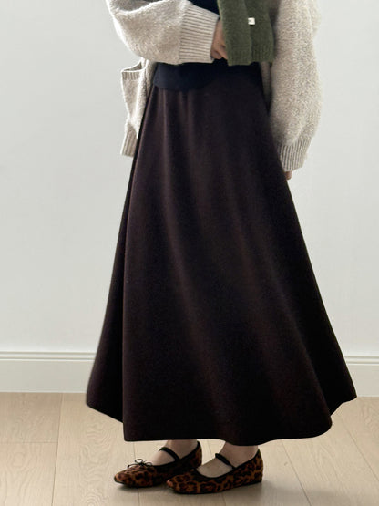 【Y0723】實拍冬季簡約針織大擺A字裙（棉羊毛4%)251106
