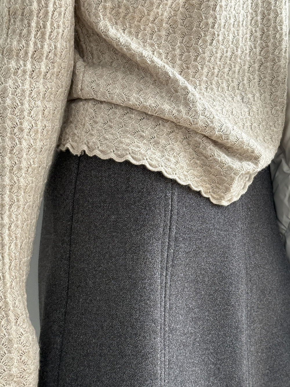 【Y312】實拍高單質感鏤空蕾絲半高領針織衫251106