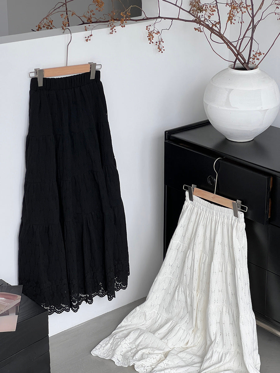 【cim6378】實拍冬日加厚蕾絲長裙251030