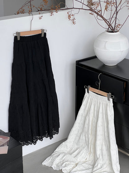 【cim6378】實拍冬日加厚蕾絲長裙251030