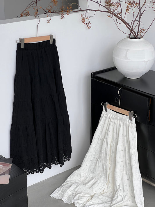 【cim6378】實拍冬日加厚蕾絲長裙251030