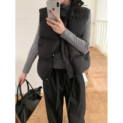 【H5474】實拍秋冬簡約立領保暖棉服背心251109