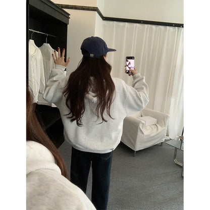 【H5495】實拍男友寬鬆款刺繡長袖連帽衞衣外套251109