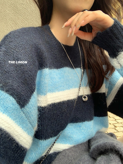 【L6870】實拍檸檬復古韓國寬鬆針織毛衣251208