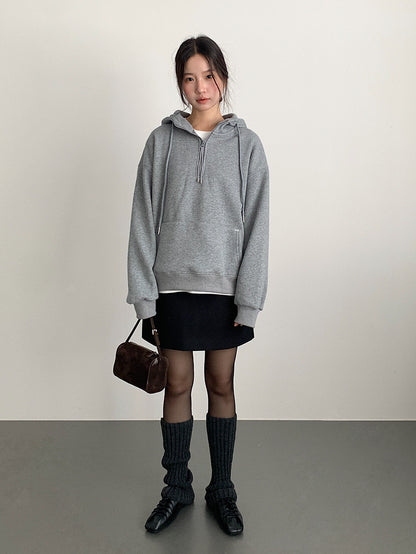 【LD11064】實拍慵懶灰色加絨加厚連帽寬鬆衞衣251209