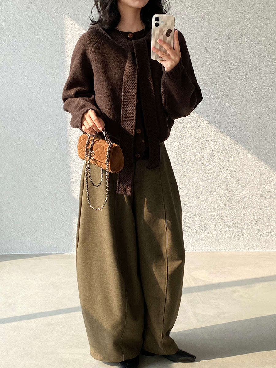 【cimz5935】實拍韓版復古針織戴帽+復古圓領針織開衫(羊毛5)251120