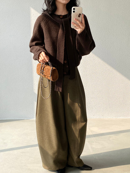 【cimz5935】實拍韓版復古針織戴帽+復古圓領針織開衫(羊毛5)251120