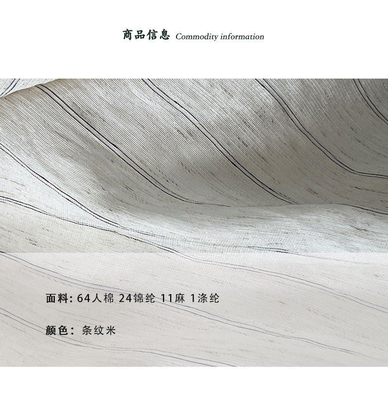 【cimz6526】韓系老錢風高級感🤍直條紋亞麻顯瘦休閒兩件套裝260416