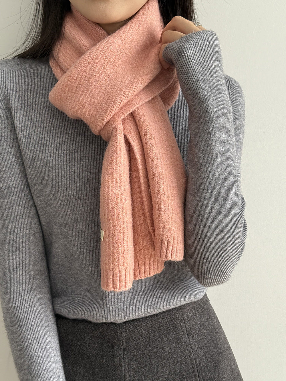 【Y2505】實拍氣質高級感混羊毛針織圍巾251201