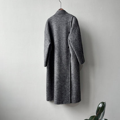 【Y25527】實拍高單質感雙面羊毛呢立領大衣（棉羊毛68%)251106