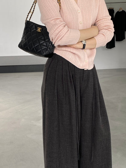 【cim1619】實拍韓系高級百搭壓褶垂感西裝褲251030