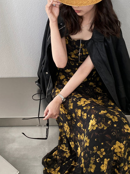 【cimz1808】實拍夢境花園仙女裙🌷法式茶歇風碎花細肩帶顯瘦洋裝260409