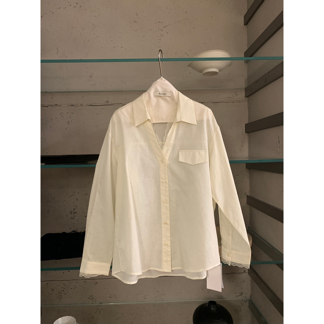 【LR2266】實拍imiss質感推薦！蕾絲苧麻長袖襯衫260305