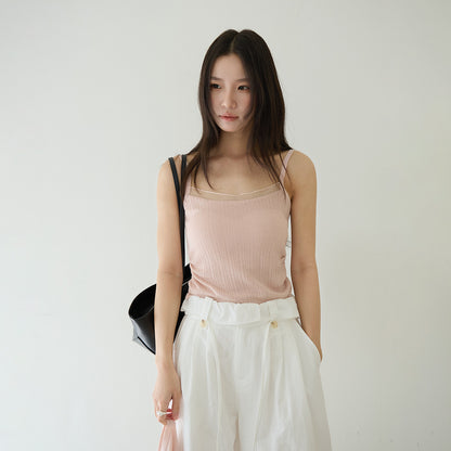 【LD11153】實拍仙氣顯瘦！輕薄透氣短版針織罩衫+小背心（含胸墊）套裝260309