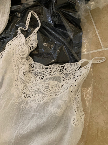 【L8661】實拍檸檬夏秋高級感刺繡防曬衫+吊帶背心套裝250915