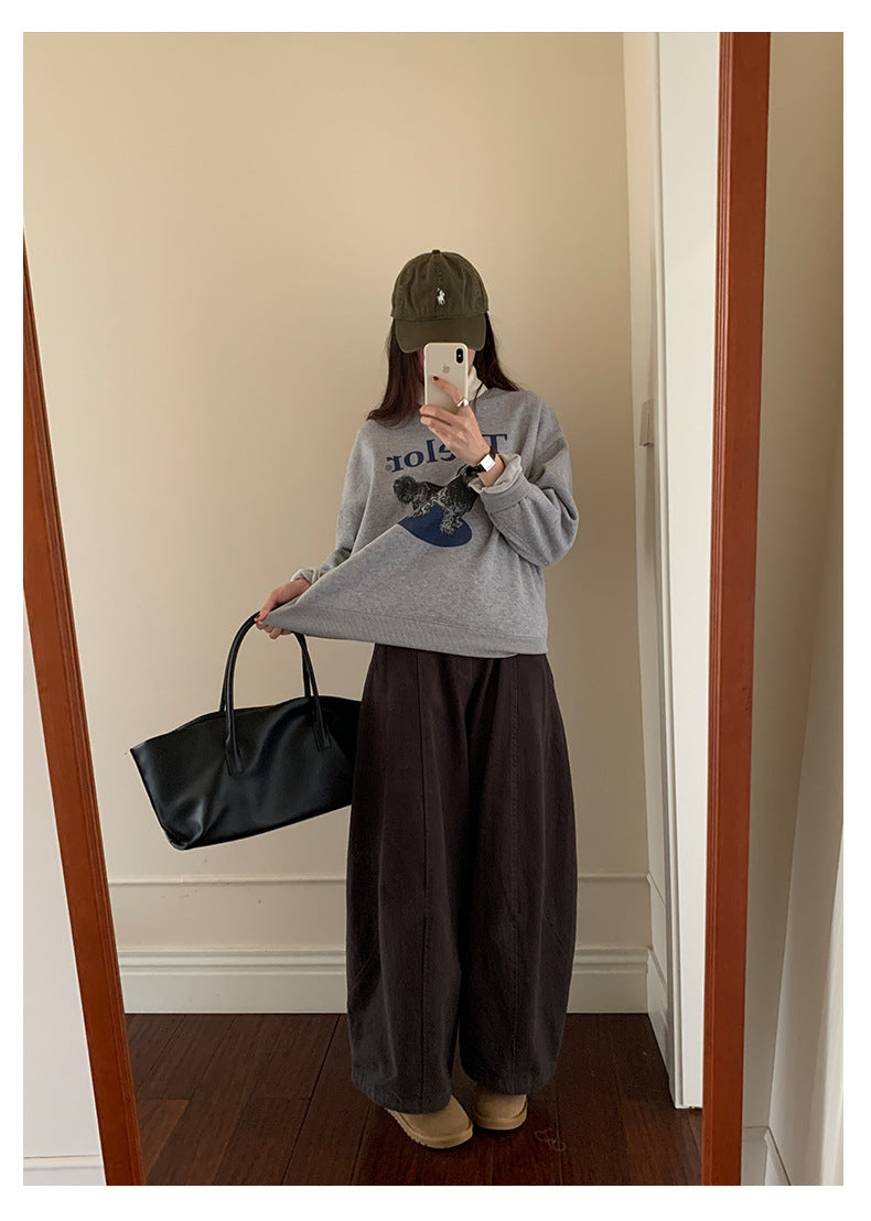 【H5496】實拍韓系小狗印花加絨厚棉衛衣251118