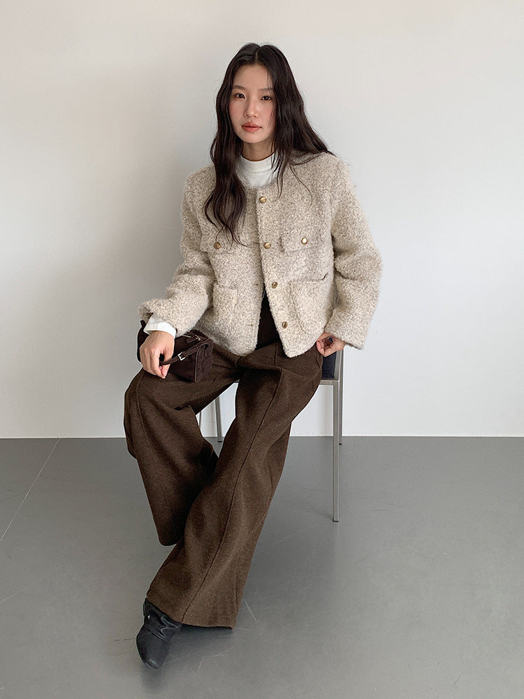 【LD9507】實拍高級感小香風粗花呢子外套251110