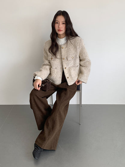 【LD9507】實拍高級感小香風粗花呢子外套251110