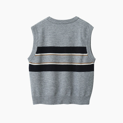 【LD11014】實拍學院感條紋圓領針織毛衣251110